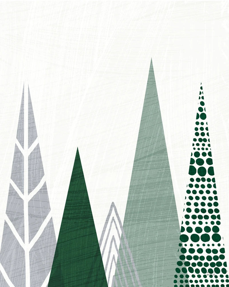 Geometric Forest III Green Gray by Michael Mullan