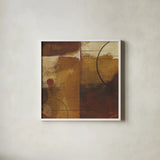 Geometric Spice II by Michael Mullan. Shown in a crisp white glass frame for a clean and minimalist style. Available as an archival giclee rolled canvas, fine art paper, or poster print. SKU 2049a.