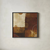 Geometric Spice III by Michael Mullan. Shown in a sleek black glass frame for a contemporary gallery look. Available as an archival giclee rolled canvas, fine art paper, or poster print. SKU 2050a.