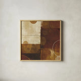 Geometric Spice III by Michael Mullan. Shown in a natural wood glass frame for a timeless modern aesthetic. Available as an archival giclee rolled canvas, fine art paper, or poster print. SKU 2050a.