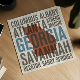 Georgia by Michael Mullan. Shown as a detailed flat fine art print, highlighting archival giclee quality. Available as an archival giclee rolled canvas, fine art paper, or poster print. SKU 18061a.