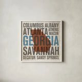 Georgia by Michael Mullan. Shown in a crisp white glass frame for a clean and minimalist style. Available as an archival giclee rolled canvas, fine art paper, or poster print. SKU 18061a.