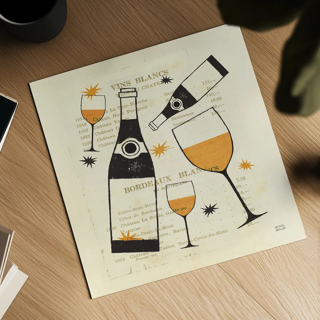 Good Cheer II Tangerine by Michael Mullan. Shown as a detailed flat fine art print, highlighting archival giclee quality. Available as an archival giclee rolled canvas, fine art paper, or poster print. SKU 8187a.