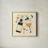 Good Cheer II Tangerine by Michael Mullan. Shown in a natural wood glass frame for a timeless modern aesthetic. Available as an archival giclee rolled canvas, fine art paper, or poster print. SKU 8187a.