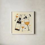 Good Cheer II Tangerine by Michael Mullan. Shown in a crisp white glass frame for a clean and minimalist style. Available as an archival giclee rolled canvas, fine art paper, or poster print. SKU 8187a.