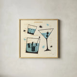 Good Cheer IV Square by Michael Mullan. Shown in a natural wood glass frame for a timeless modern aesthetic. Available as an archival giclee rolled canvas, fine art paper, or poster print. SKU 49873a.
