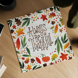 Harvest Time Always Be Thankful Shiplap Sq by Michael Mullan. Shown as a detailed flat fine art print, highlighting archival giclee quality. Available as an archival giclee rolled canvas, fine art paper, or poster print. SKU 44977a.