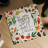 Harvest Time Happy Fall Shiplap Sq by Michael Mullan. Shown as a detailed flat fine art print, highlighting archival giclee quality. Available as an archival giclee rolled canvas, fine art paper, or poster print. SKU 44978a.