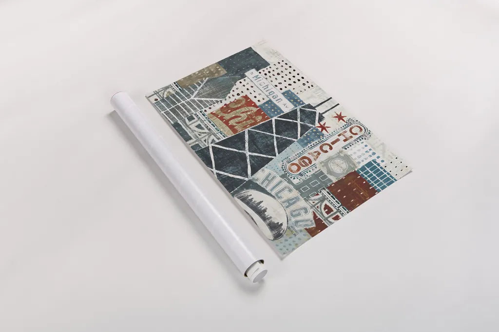 Hey Chicago III by Michael Mullan. shown as a rolled paper print. Available as archival giclee rolled canvas, fine art paper, or poster print. SKU 80623i.