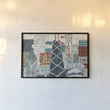 Hey Chicago III by Michael Mullan. shown as a paper print in a black flame. Available as a archival giclee rolled canvas, fine art paper, or poster print. SKU 80623i.
