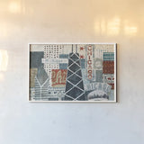 Hey Chicago III by Michael Mullan. shown as a paper print in a white frame. Available as a archival giclee rolled canvas, fine art paper, or poster print. SKU 80623i.
