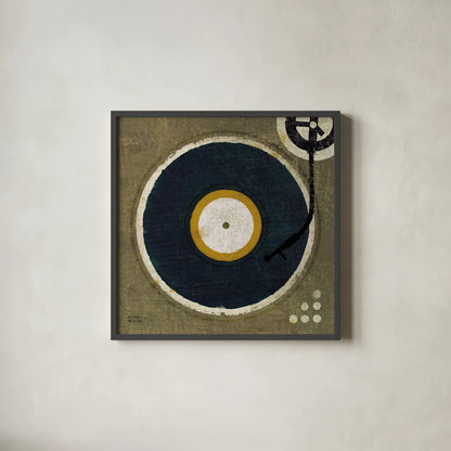 High Fidelity Square I by Michael Mullan. Shown in a sleek black glass frame for a contemporary gallery look. Available as an archival giclee rolled canvas, fine art paper, or poster print. SKU 50424a.