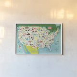 Illustrate USA waves by Michael Mullan. shown as a paper print in a white frame. Available as a archival giclee rolled canvas, fine art paper, or poster print. SKU 65032i.