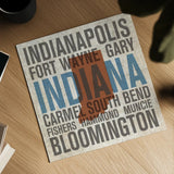 Indiana by Michael Mullan. Shown as a detailed flat fine art print, highlighting archival giclee quality. Available as an archival giclee rolled canvas, fine art paper, or poster print. SKU 18063a.