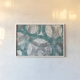 Industrial I Teal by Michael Mullan. shown as a paper print in a white frame. Available as a archival giclee rolled canvas, fine art paper, or poster print. SKU 23174i.