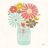 Jar of Sunshine IV Coral Faith Sq by Michael Mullan. SKU 63974a. Archival Giclee Fine art print for wall decor.