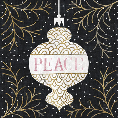 Jolly Holiday Ornaments Peace Metallic by Michael Mullan. SKU 50317a. Archival Giclee Fine art print for wall decor.