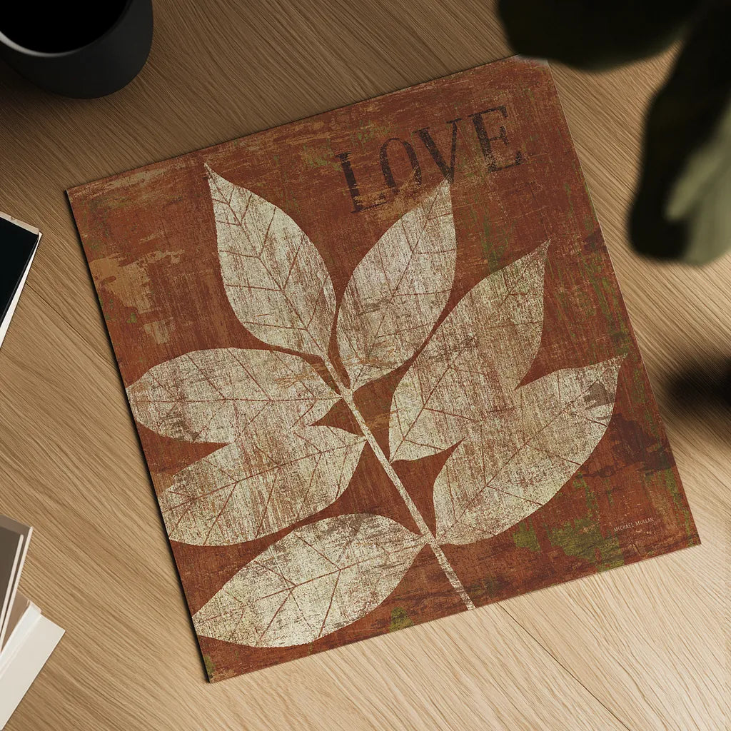 Leaf Inspiration I by Michael Mullan. Shown as a detailed flat fine art print, highlighting archival giclee quality. Available as an archival giclee rolled canvas, fine art paper, or poster print. SKU 16726a.