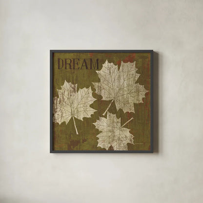 Leaf Inspiration IV by Michael Mullan. Shown in a sleek black glass frame for a contemporary gallery look. Available as an archival giclee rolled canvas, fine art paper, or poster print. SKU 16729a.