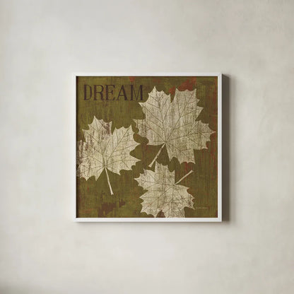 Leaf Inspiration IV by Michael Mullan. Shown in a crisp white glass frame for a clean and minimalist style. Available as an archival giclee rolled canvas, fine art paper, or poster print. SKU 16729a.