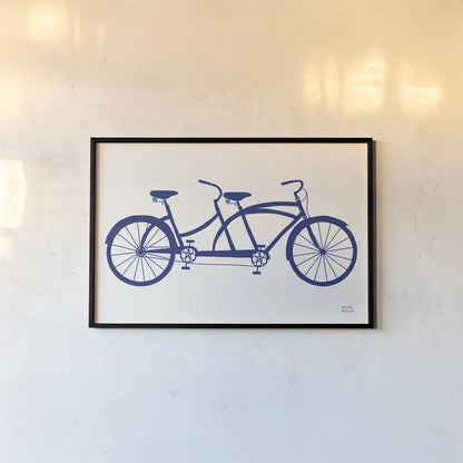 Lets Cruise Bicycle by Michael Mullan. shown as a paper print in a black flame. Available as a archival giclee rolled canvas, fine art paper, or poster print. SKU 87838i.