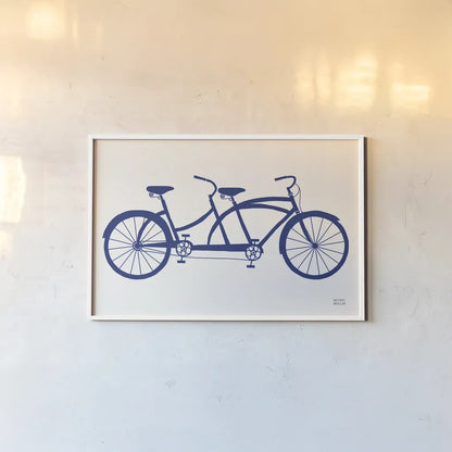 Lets Cruise Bicycle by Michael Mullan. shown as a paper print in a white frame. Available as a archival giclee rolled canvas, fine art paper, or poster print. SKU 87838i.