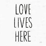Love Lives Here Sq BW by Michael Mullan. SKU 54656a. Archival Giclee Fine art print for wall decor.