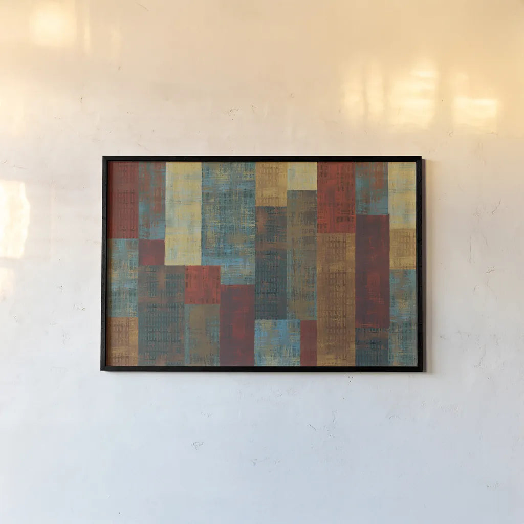 Majestic City Abstract by Michael Mullan. shown as a paper print in a black flame. Available as a archival giclee rolled canvas, fine art paper, or poster print. SKU 50442i.