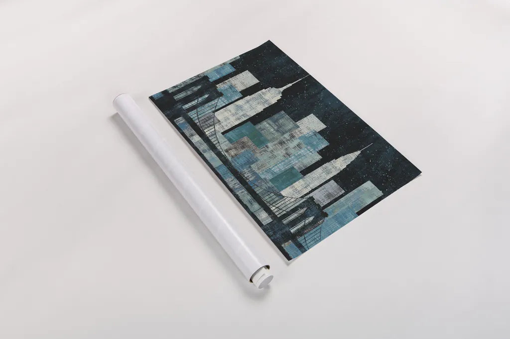 Majestic City Night by Michael Mullan. shown as a rolled paper print. Available as archival giclee rolled canvas, fine art paper, or poster print. SKU 50437i.