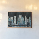 Majestic City Night by Michael Mullan. shown as a paper print in a natural frame. Available as a archival giclee rolled canvas, fine art paper, or poster print. SKU 50437i.