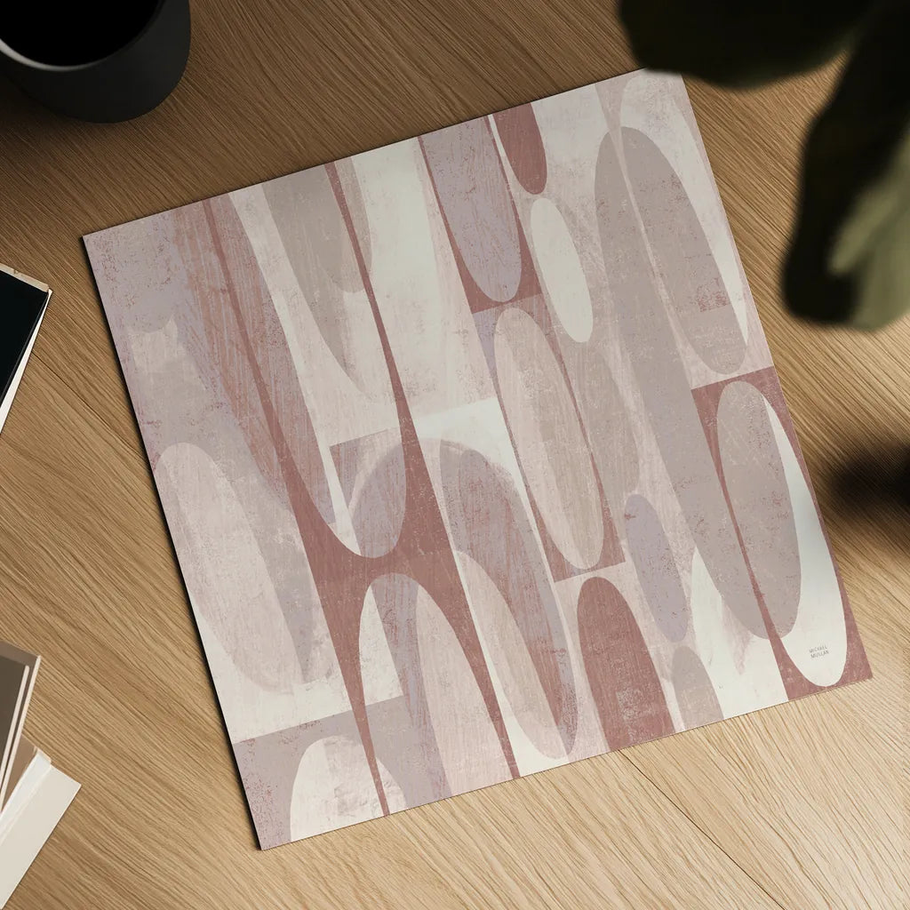 Mod Pods Blush by Michael Mullan. Shown as a detailed flat fine art print, highlighting archival giclee quality. Available as an archival giclee rolled canvas, fine art paper, or poster print. SKU 42736a.