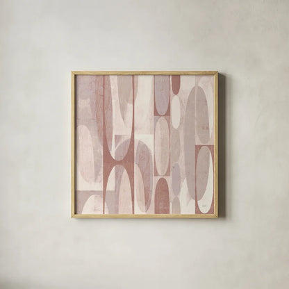 Mod Pods Blush by Michael Mullan. Shown in a natural wood glass frame for a timeless modern aesthetic. Available as an archival giclee rolled canvas, fine art paper, or poster print. SKU 42736a.