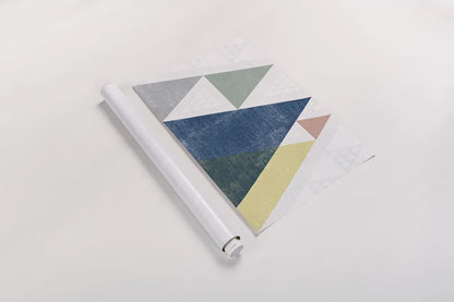 Mod Triangles I Soft by Michael Mullan. shown as a rolled paper print. Available as archival giclee rolled canvas, fine art paper, or poster print. SKU 33787i.