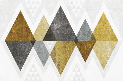 Mod Triangles II Gold by Michael Mullan. SKU 22302i. Archival Giclee Fine art print for wall decor.