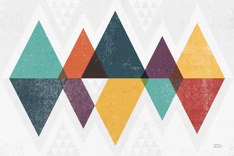 Mod Triangles II Retro by Michael Mullan. SKU 53844i. Archival Giclee Fine art print for wall decor.