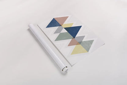 Mod Triangles II Soft by Michael Mullan. shown as a rolled paper print. Available as archival giclee rolled canvas, fine art paper, or poster print. SKU 33788i.