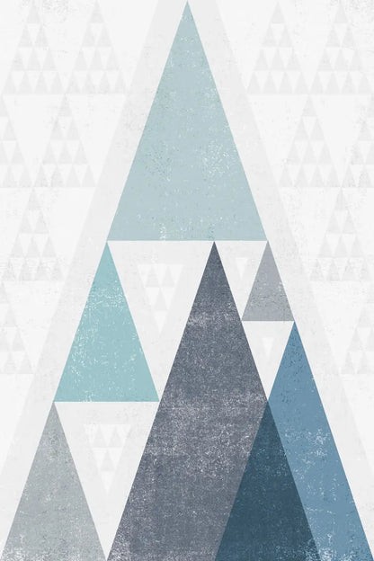 Mod Triangles III Blue by Michael Mullan. SKU 22295h. Archival Giclee Fine art print for wall decor.