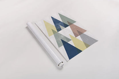 Mod Triangles IV Soft by Michael Mullan. shown as a rolled paper print. Available as archival giclee rolled canvas, fine art paper, or poster print. SKU 33795h.