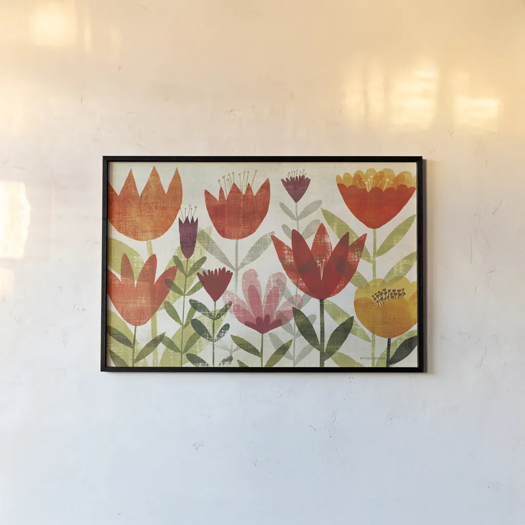 Modern Garden by Michael Mullan. shown as a paper print in a black flame. Available as a archival giclee rolled canvas, fine art paper, or poster print. SKU 51064i.