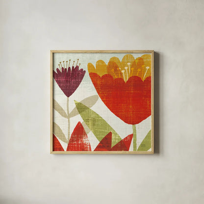 Modern Garden Panel II Crop by Michael Mullan. Shown in a natural wood glass frame for a timeless modern aesthetic. Available as an archival giclee rolled canvas, fine art paper, or poster print. SKU 13585a.