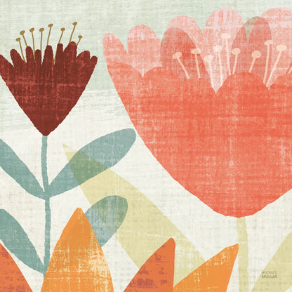 Modern Garden Panel II Crop Warm by Michael Mullan. SKU 61995a. Archival Giclee Fine art print for wall decor.