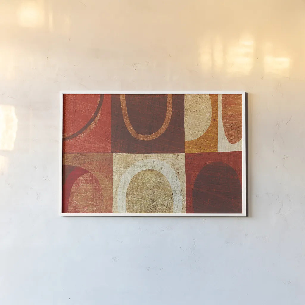 Modern Geometric III by Michael Mullan. shown as a paper print in a white frame. Available as a archival giclee rolled canvas, fine art paper, or poster print. SKU 14952i.