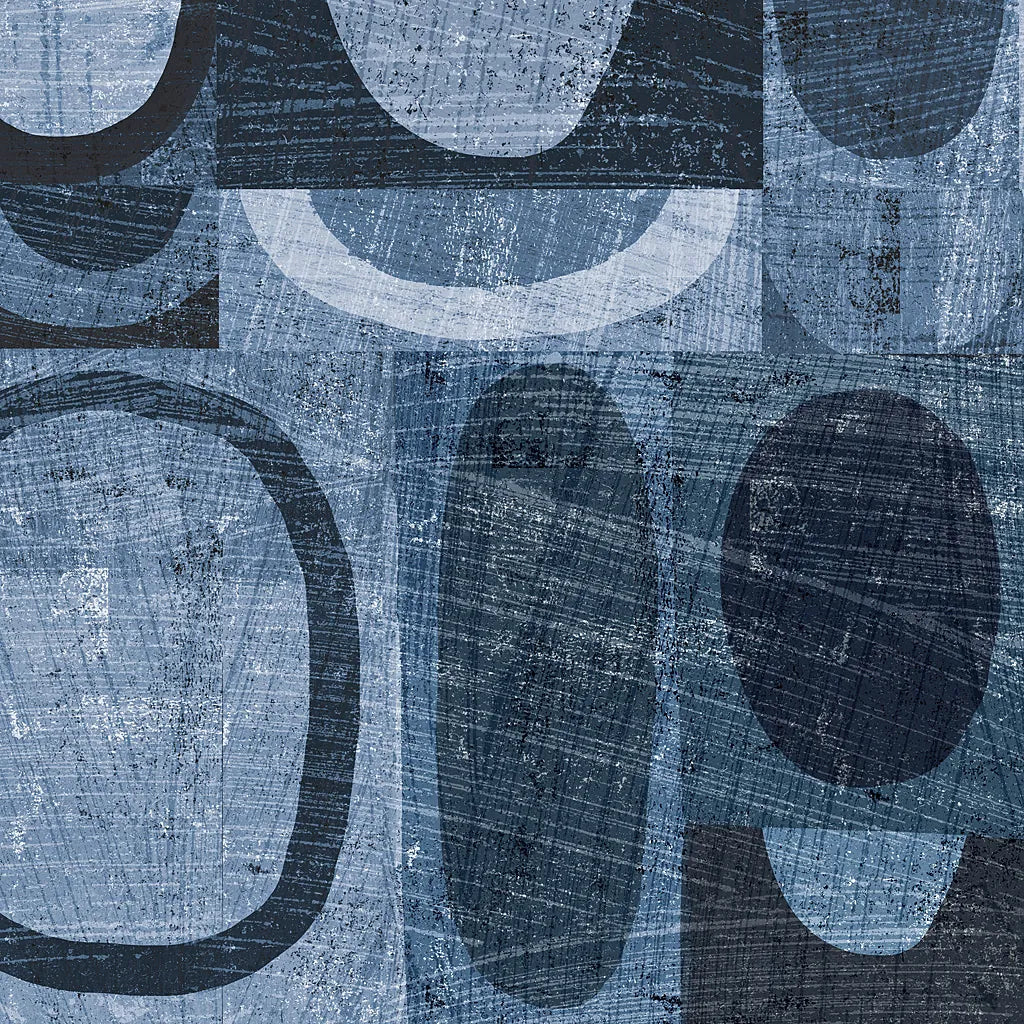 Modern Geometric Indigo and Navy I by Michael Mullan. SKU 18353a. Archival Giclee Fine art print for wall decor.