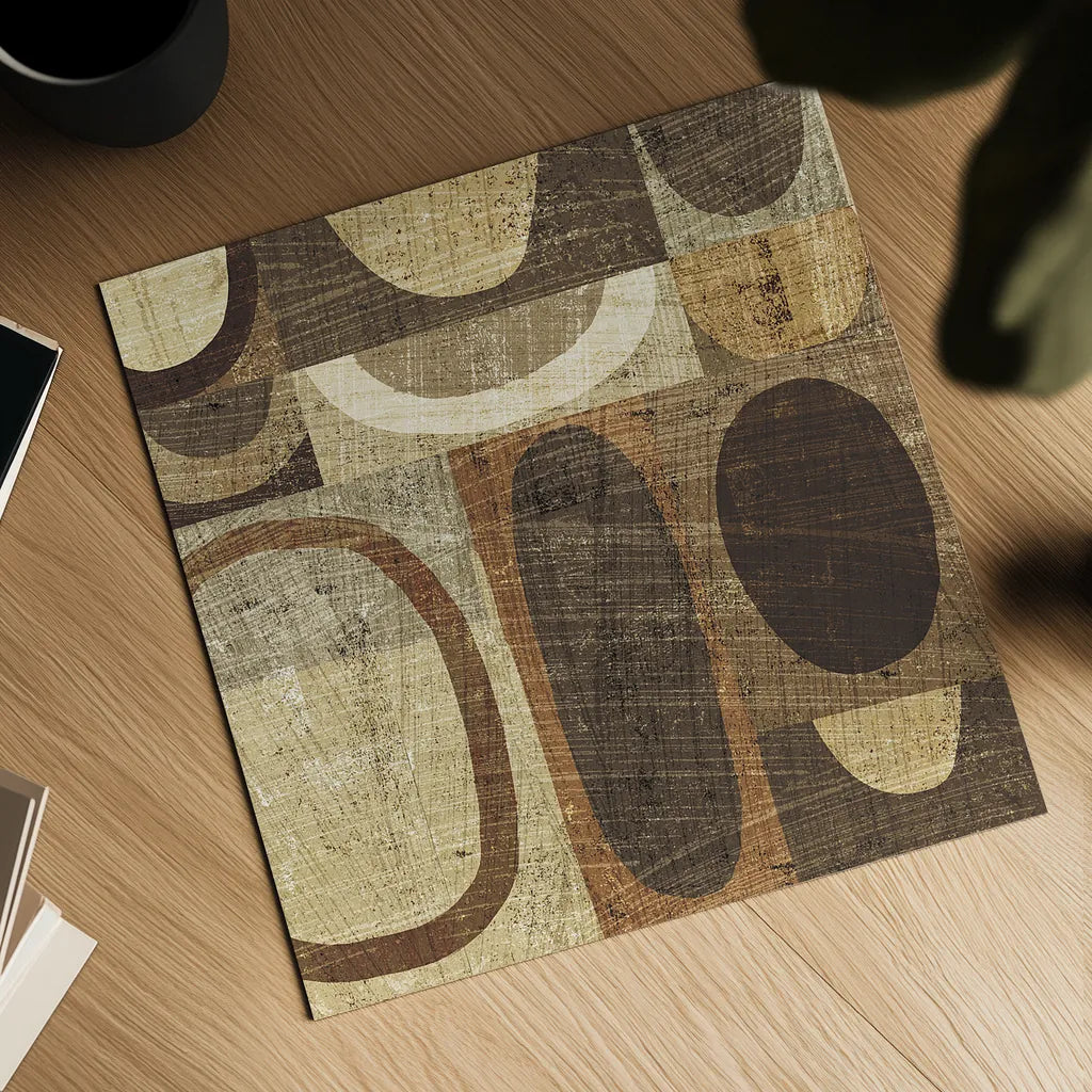 Modern Geometric Neutral I by Michael Mullan. Shown as a detailed flat fine art print, highlighting archival giclee quality. Available as an archival giclee rolled canvas, fine art paper, or poster print. SKU 12507a.