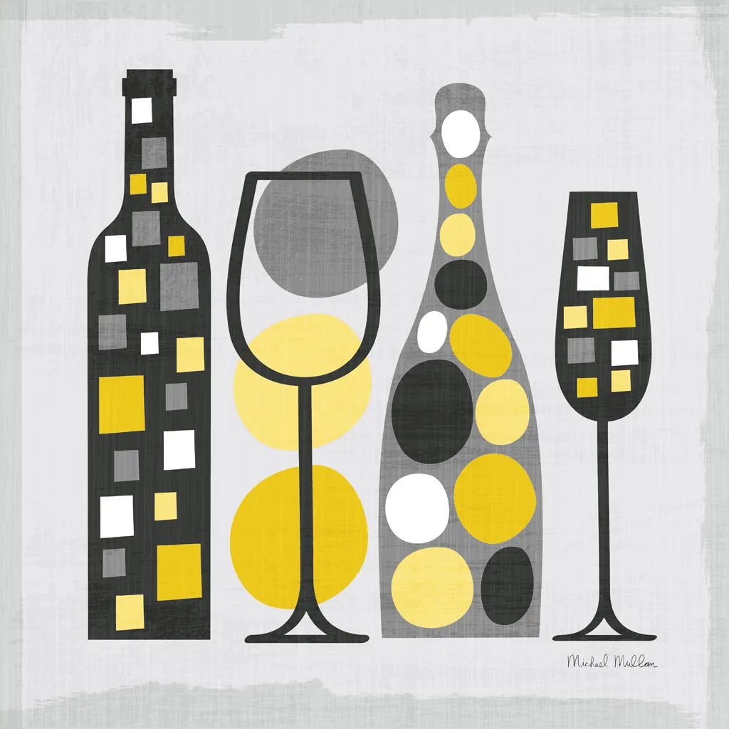 Modern Kitchen Square I Yellow by Michael Mullan. SKU 74902a. Archival Giclee Fine art print for wall decor.