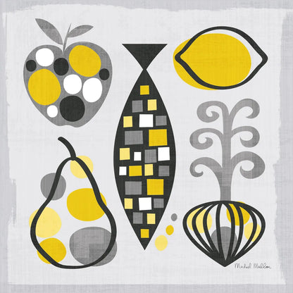 Modern Kitchen Square III Yellow by Michael Mullan. SKU 74904a. Archival Giclee Fine art print for wall decor.