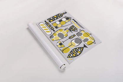 Modern Kitchen V Yellow by Michael Mullan. shown as a rolled paper print. Available as archival giclee rolled canvas, fine art paper, or poster print. SKU 74906i.