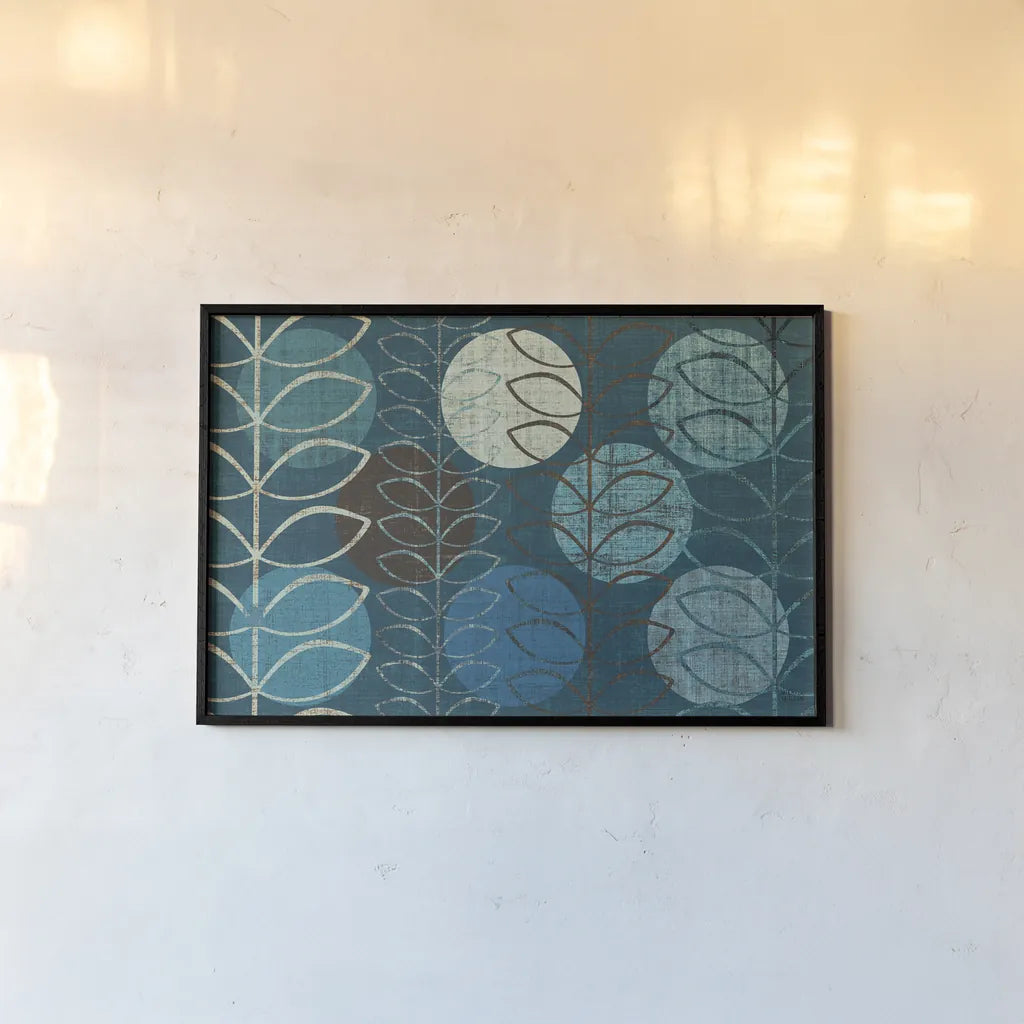 Modern Stems Cool by Michael Mullan. shown as a paper print in a black flame. Available as a archival giclee rolled canvas, fine art paper, or poster print. SKU 50818i.