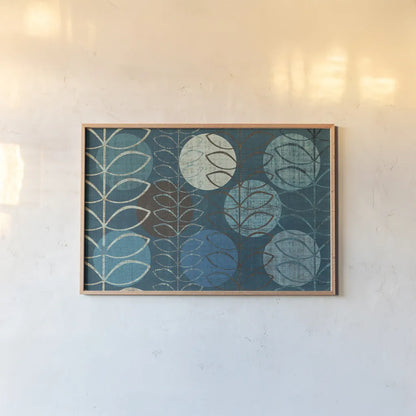 Modern Stems Cool by Michael Mullan. shown as a paper print in a natural frame. Available as a archival giclee rolled canvas, fine art paper, or poster print. SKU 50818i.