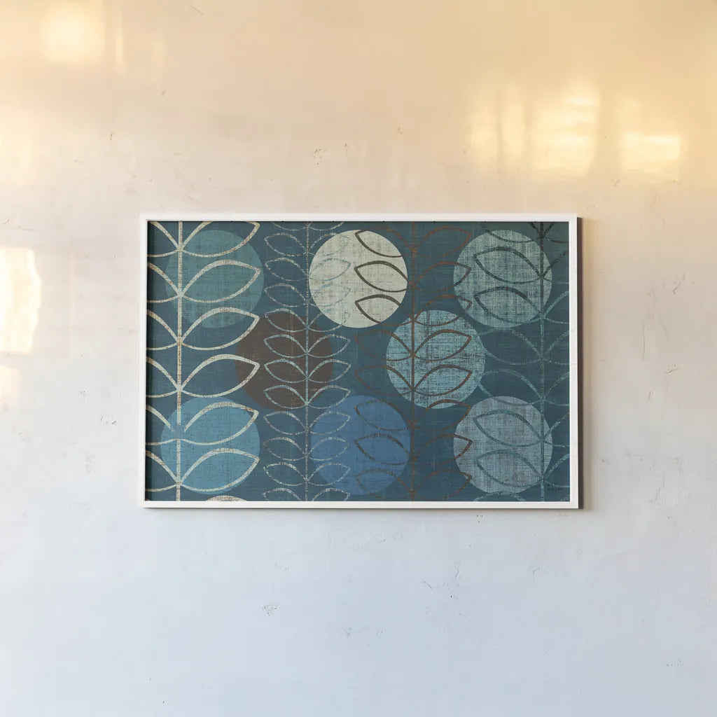 Modern Stems Cool by Michael Mullan. shown as a paper print in a white frame. Available as a archival giclee rolled canvas, fine art paper, or poster print. SKU 50818i.